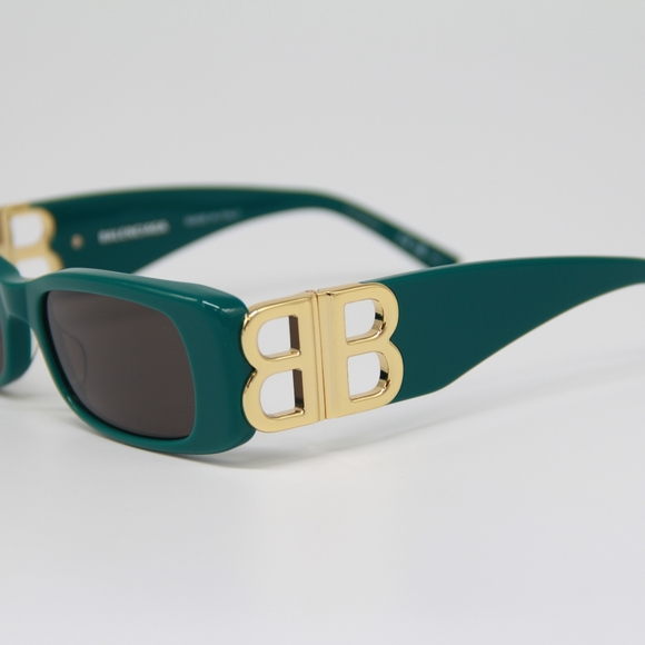 NEW BALENCIAGA BB0096S 006 GREEN SQUARE SUNGLASSES BALENCIAGA - Picture 9 of 15